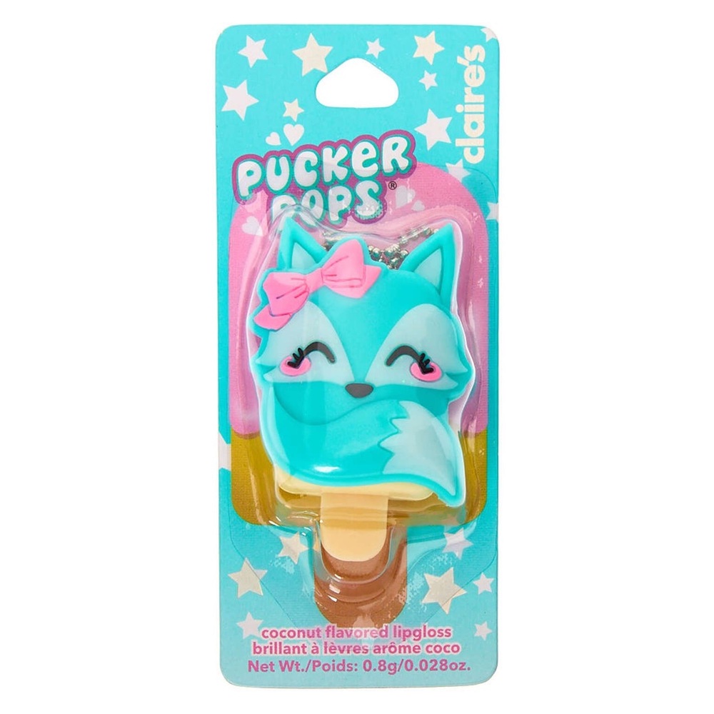 NWT Claire’s Pucker Pops Trixie the Fox Lip Gloss - Coconut Mango